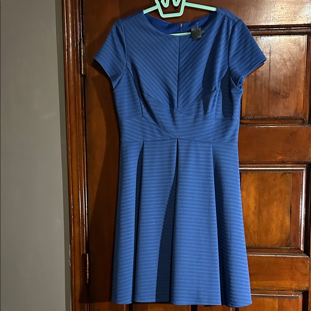 Gabby Skye Striped Blue Mini Dress